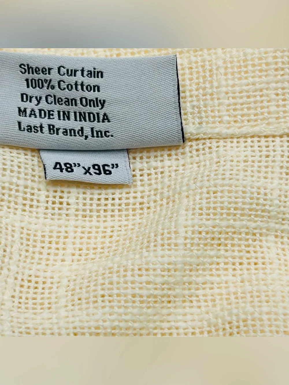 NWOT QUINCE Set Of 2 48x86 Cotton Sheer Curtains Ivory 0116